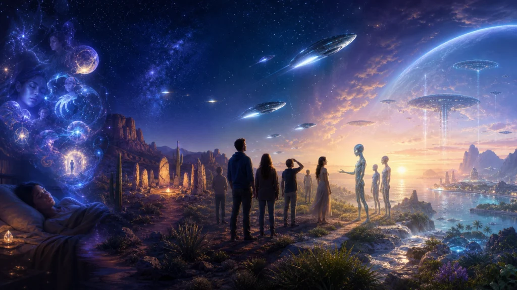 chronology of alien open contact 2008-2033